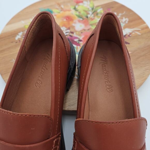 Madewell NEW The Vernon Slip On Loafer Brown Leather Dried Maple Women Sz 7 NWOB - Picture 12 of 14